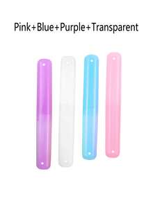 1/2/4支装便携式旅行牙刷收纳盒，旅行牙刷盒，防尘透气牙刷收纳盒，糖果色磨砂毛毡牙刷头保护套，牙科工具收纳盒，适合居家日常、户外旅行、商务出行、露营、返校季、夏季旅行等场合，多种颜色可选，个人护理收纳小工具，浴室配件 - 彩色 - 查看 8