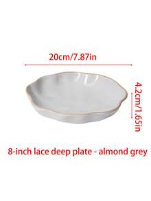 Đĩa sâu không đối xứng 8 inch, đĩa salad cao cấp sáng tạo, bộ đồ ăn kiểu Nhật Bản trang nhã, đĩa phục vụ thương mại - Nhiều màu - Xem 8