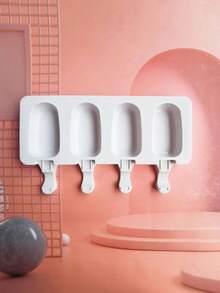 1 Bộ Khuôn Làm Kem Que Bằng Silicone, 4 Khuôn Kem Hình Bầu Dục, Khuôn Làm Sô Cô La Bằng Silicone - Nhiều màu - Xem 9