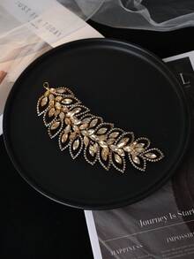 1 peça de elegante tiara feminina de luxo em dourado champanhe com penas e strass, acessório de cabelo sofisticado para noivas e casamentos, versátil para ocasiões formais, verão, praia, festas e aniversários. - Ouro - Ver 5