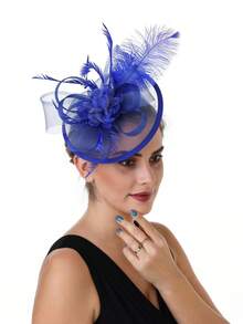 Mũ đội đầu bằng vải organza dành cho nữ, thích hợp cho nhà thờ, tiệc cưới, tiệc trà, mùa hè. - A - Xem 11
