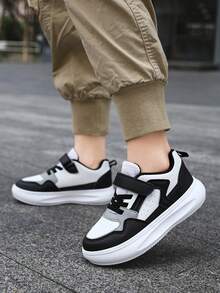 Kids' Fashion Sports Shoes, Boys & Girls Outdoor Running Sneakers, Campus & Casual Shoes For All Seasons - Black and White - View 12