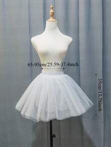 Rok Panjang Wanita Berpinggang Tinggi Warna Polos dari Tulle, Panjang 45/55/65/100cm, 4 Lapisan Tulle + 1 Lapisan Dalam, Cocok untuk Cosplay & Pertunjukan Panggung - MultiWarna - View 8