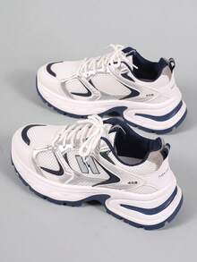 2025春夏新款厚底网眼休闲运动鞋女款 - 白色 - 查看 4