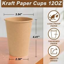 1个12盎司牛皮纸杯，咖啡杯，冷热饮杯，茶杯，水杯，游戏杯，结实耐用，可重复使用，适合生日派对、婚礼、户外露营、母亲节礼物、公司团队建设等场合。 - 彩色 - 查看 11