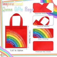 M12 Sets End Of The Year Gifts Bags For Students Bulk Inspirational Rainbows Party Favor Bag For Primary School Student Sunday School Gift Classroom Prize Kindergarten Preschool RainbowN - đỏ, cam, vàng, xanh lá cây, xanh dương và tím - Xem 2