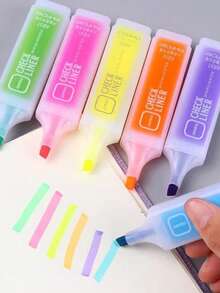 11件套可爱文具套装，包含优雅圆珠笔、3支软头荧光笔、2支亮头荧光笔、6支大容量0.5mm圆珠笔，适合学生、大学必备、办公书写。 - 學習用品套裝 - 查看 3