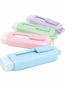 1 Piece Of Vibrant Colored Macaron-Shaped Retractable Erasers - Creative Cartoon Design, Durable Rectangular Shape, Smooth Glide, Ideal For Learning And Office Stationery, Multiple Colors Available, Suitable For School Supplies And Back-To-School Season - Push-pull Eraser - View 11