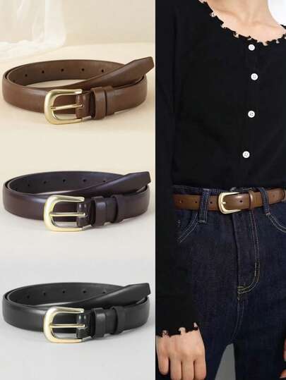 1 pièce Ceinture à boucle en alliage mode pour femmes, convient pour divers festivals, fêtes et occasions décontractées, peut être portée avec des jeans et des pantalons décontractés