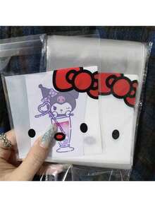 SANRIO 100个聚乙烯材质印花多用途DIY收纳袋，适用于包装糖果、礼品、圣诞礼物，精致完美 - 查看 1