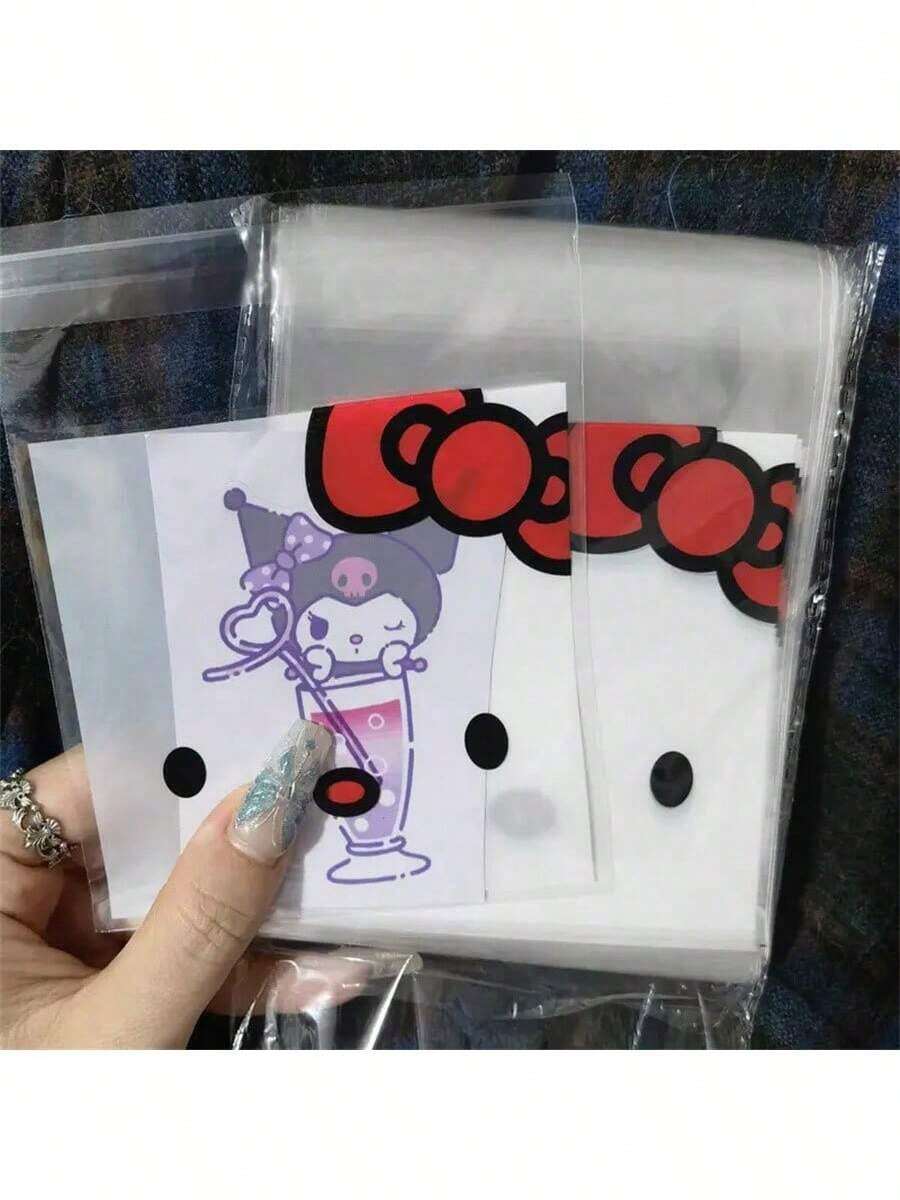 SANRIO 100个聚乙烯材质印花多用途DIY收纳袋,适用于包装糖果、礼品、圣诞礼物,精致完美 - 查看 1