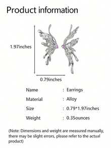 1 đôi bông tai hình bướm kim loại cao cấp kiểu dáng lạnh mới năm 2026, phong cách Ins, bông tai cánh bất đối xứng nổi tiếng trên mạng, bông tai kim loại bạc độc đáo. Cánh bướm kiểu Pháp không cần lỗ tai, kẹp tai dành cho phụ nữ có khí chất sang trọng nhẹ nhàng, cá tính ngọt ngào và mát mẻ, cùng những đường nét khuôn mặt nhỏ nhắn. - Nhiều màu - Xem 11