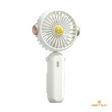 MEET SUN 1 pieza Ventilador de mano recargable de 1200mAh con 3 velocidades de viento, ventilador portátil plegable, ventilador para fijar el maquillaje, dispositivo de enfriamiento para el verano, ventilador de escritorio silencioso para dormitorio - Soporte de Mano - Ver 15