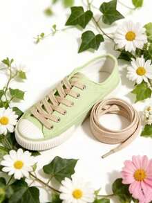 120CM Fashion Flat Shoelaces Suitable For Sneakers, Casual Shoes, Shoe Accessories, Shoelaces Only, Shoes Not Included - Apricot - View 4