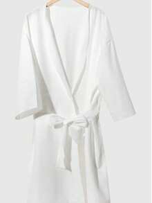 Disposable Bath Robe, Extra Long Bath Robe, Portable Travel Towel, Hotel Bathrobe, Unisex, All Season, Suitable For Travel And Business Trip (Random Color And Style) - White - View 6