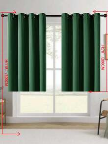 1pc/2pcs Solid Blackout Curtain Shades - Summer Home Decoration Thermal Insulated Grommet Blackout Draperies/Drapes For Bedroom, Living Room, Kitchen, Study, Office - Dark Green - View 28