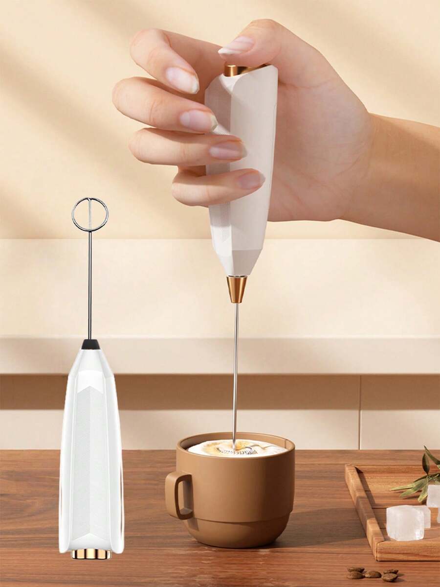 电动奶泡器，迷你搅拌器，双搅拌头，不锈钢搅拌器，适用于咖啡、奶油、卡布奇诺、拿铁 - 彩色 - 查看 1