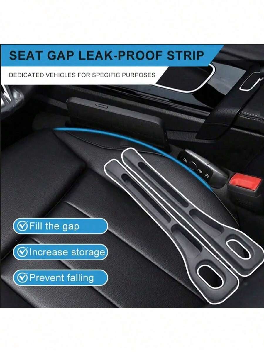 Bộ 2 miếng đệm khe hở ghế xe hơi đa năng, giúp lấp đầy khoảng trống giữa ghế và bảng điều khiển để ngăn đồ vật rơi ra ngoài.