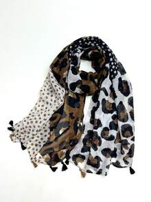 1 chiếc khăn quàng cổ nữ đơn giản in họa tiết, khăn quàng cổ thời trang, khăn choàng chống nắng đi biển mới, khăn choàng chất liệu giả vải lanh dành cho nữ. - Nhiều màu - Xem 14