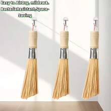 Cọ rửa nồi bằng tre tự nhiên 1/3 - Được thiết kế với đầu cọ cong, dụng cụ tẩy dầu mỡ mạnh mẽ này được chế tạo đặc biệt cho chảo chống dính, chảo xào và các dụng cụ nấu nướng khác trong nhà bếp, đảm bảo bề mặt sạch sẽ mà không làm trầy xước. - Bàn chải làm sạch - Xem 8