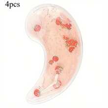 Bộ 2/4 miếng mặt nạ mắt lạnh vị dâu tây tái sử dụng, mặt nạ mắt làm mát bằng đá, chườm nóng/lạnh, chống mệt mỏi, đa năng, nhỏ gọn và dễ mang theo. - Nhiều màu - Xem 2