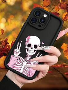 1 ốp lưng điện thoại hình đầu lâu cầu thang Dopamine sáng tạo, tương thích với Apple 16/17 Pro Max, bảo vệ toàn thân chống sốc, thiết kế tối giản, kiểu hoạt hình dễ thương, bảo vệ hoàn hảo điện thoại của bạn, phù hợp với Honor X7/Galaxy A56 5G/ Smart 8/ Hot 40/Transsion Spark 30C/Spark Go 2024/ Note 14 5G/ Moto E22/E22i/ A54 - màu đen - Xem 2