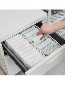Bộ sắp xếp ngăn kéo 11 ngăn, vách ngăn đa chức năng cho nhà bếp, phòng ngủ, phòng tắm, tủ quần áo, văn phòng, hộp nhựa có các ngăn điều chỉnh được, hoàn hảo để sắp xếp trang sức, mỹ phẩm, đồ dùng nhà bếp, tất vớ, giải pháp lưu trữ tiết kiệm không gian trong nhà. - trắng - Xem 5