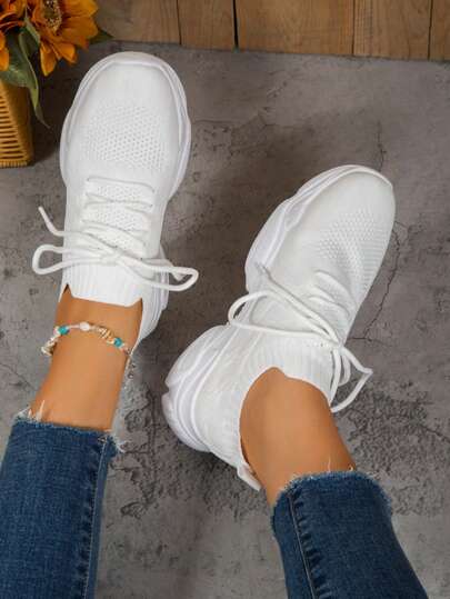 女士新款厚底运动鞋，网面黑色厚底休闲运动鞋，多功能户外训练鞋，透气软底厚底鞋