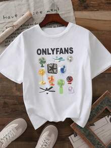 Áo thun nữ cỡ lớn cổ tròn tay ngắn họa tiết quạt retro, phong cách mùa hè tươi mát, rộng rãi và thoải mái, phù hợp cho mùa xuân và mùa hè. - trắng - Xem 7