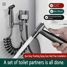 1 Set Wall-Mounted Handheld Bidet Sprayer Kit, Classic Design With Sprayer, Extendable Phone Holder And Hygiene Training Bracket, Modern Bidet System | Durable Wall-Mounted Toilet Sprayer Set - Multicolor - View 7
