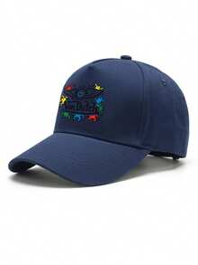 1pcs Eye Wings VonDutch  Printed Baseball Cap, Classic Casual Retro Y2K Unisex Baseball Cap, Adjustable Size, Lightweight And Sun Protection, Suitable For Outdoor Sports, Daily Use, Parties, And - 藏蓝色 - 查看 4