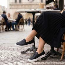 Women's Casual Slip On Tennis Calce Facil Platform Offer! - 黑與白 - 查看 1