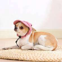 1 Peça Chapéu de Sol de Corduroy Resistente ao Vento para Cachorro, Boné de Beisebol Respirável para Animais de Estimação, Design com Orelhas Expostas, Anti-Queda de Pelos, Chapéu de Proteção Solar Ajustável, Adequado para Cachorros Pequenos, Médios e Grandes - Rosa chiclete - Visão 8