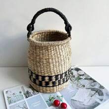 1 pièce Panier décoratif tissé à la main, rangement et décoration de bureau - Voir 3