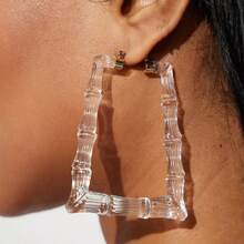 Transparent Resin Exaggerated Geometric Earrings For Women,  Statement Ear Jewelry - A6011 - 查看 9