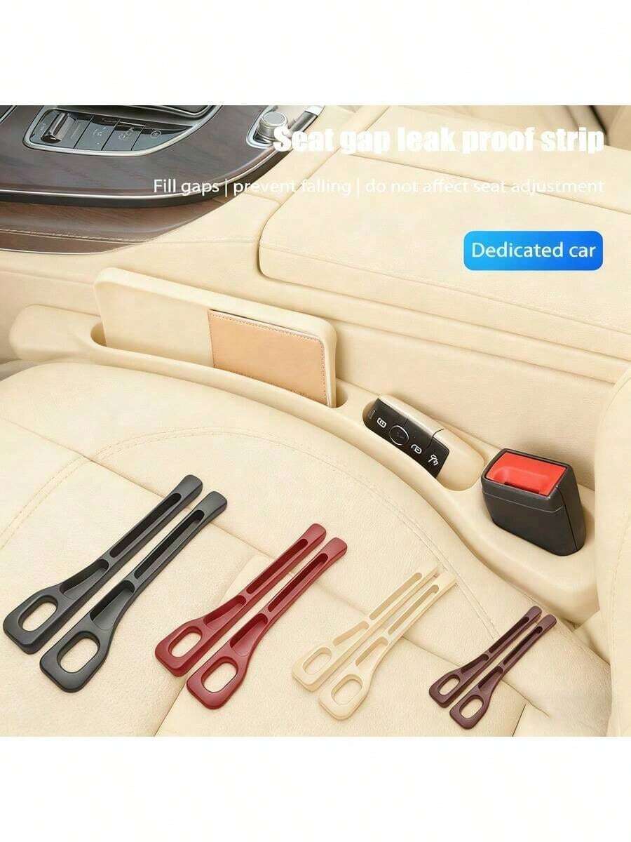 2pcs Universal Car Seat Gap Filler, Fills Gaps Between Seat And Console To Prevent Items From Falling