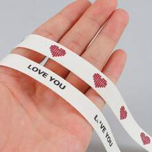30 thước ruy băng grosgrain hình trái tim pixel đỏ nền trắng, rộng 1.3cm, ruy băng trang trí phong cách pixel cổ điển, thích hợp để gói quà Valentine, làm thiệp thủ công, sổ lưu niệm, thiệp mời đám cưới, trang trí hộp đựng, phụ kiện tóc DIY - nhiều màu - Xem 4