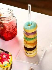 Giá trưng bày bánh donut bằng acrylic - Giá để bánh donut, bánh mì tròn và các món tráng miệng nhiều tầng - Hoàn hảo cho các bữa tiệc, Giáng sinh, sinh nhật và năm mới, giá đựng bánh donut bằng acrylic trong suốt với đế chắc chắn - Giá trưng bày bánh donut xếp chồng được, chịu lực tốt. - Trong sáng - Xem 4