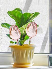 Bộ 1/2/4 củ hoa tulip tưới tự động, thiết bị tưới tự động trong nhà/ngoài trời, chậu cây phân phối nước tự động, thiết bị tưới tự động trong nhà, thiết bị tưới cây, củ tưới cây trong nhà/ngoài trời, thiết kế hoa trong suốt - A - Xem 5