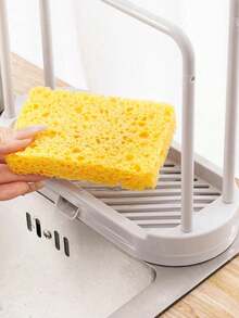 This Kitchen Sink Storage Rack Is A Space-Saving Countertop Storage Box With A Drain Tray. It's A Compact Sink Storage Container With A Quick-Drain Design And Easy, Drill-Free Installation. Suitable For Storing Kitchen And Bathroom Items. - Multicolor - View 5