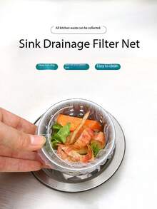 30/50/100/200pcs Sink Strainer, Kitchen Filter Net, Disposable Filter Bags For Capturing Food Residue, Suitable For Kitchen Sink Filters, Easy Drain Cleaning, Essential Kitchen Cleaning Supplies - Sink Filter Bag - View 5