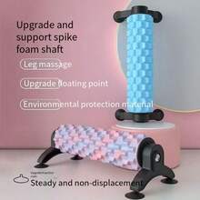Rodillo de yoga con ventosa y soporte, rodillo de espuma para relajación muscular, rodillo de espuma para terapia de masaje profesional - Rosa - Ver 6