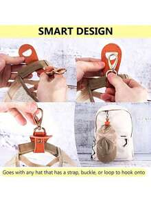 Portable PU Leather Hat Clip - Anti-Lost, Hands-Free Backpack Accessory For Sun Hats - Multiple Colors - Securely Attaches Hat To Bag, Wallet, Backpack, Luggage - Convenient & Fashionable, Lightweight Travel Hat Clip: Secure & Portable Backpack & Luggage Attachment, Multi-Functional Space-Saving, Adult Women Outdoor Hat Clip Accessory, Camping Equipment - Multicolor - View 5