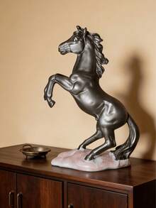 優雅黑色馬雕像雕塑家居裝飾，客廳壁爐架藝術品，時尚動物小雕像，現代經典裝飾品，桌面展示裝飾 - A - 查看 4
