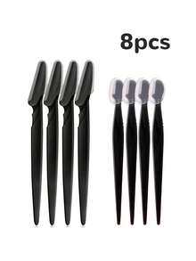 16 piezas/8 piezas/1 pieza Juego de recortador de cejas, herramienta exfoliante para la piel, afeitadora facial, afeitadora de precisión, herramienta de exfoliación suave, fácil moldeado de cejas, recortador de cejas, kit de eliminación del vello facial - Negro - Ver 11