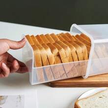 Contenedor de pan, caja de panética transparente con tapa, soporte para pan sándwich para pan casero, protector de pan alto para Cocina - blanco sin dibujo - Ver 4