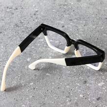 New High-Quality Casual Flat Glasses, Featuring A Simple Color Scheme With Unique Pattern Design, Suitable For Various Occasions And Party Decorations, Lightweight And Comfortable To Wear, A Fashionable  Item, Unisex, An Excellent Choice For Christmas Gifts. - Black and White - View 2
