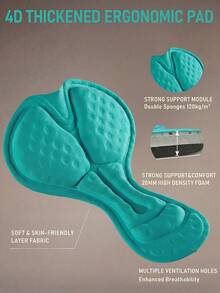 Qualicos 女士4D加厚骑行短裤，带口袋、反光条和实用口袋 - 透气速干女士公路骑行短裤，女士夏季户外运动裤 - 黑色 - 查看 7