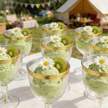 1/2/4/10/25/30/50/60只装金边高脚酒杯，5盎司透明葡萄酒杯，金边设计，不易碎，可叠放，可拆卸，适用于婚礼、派对、庆典和家庭聚会等多种场合。 - 無色 - 查看 7