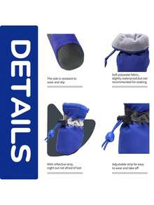 4双小型犬防水鞋套，速干低吸水性，保护爪子，圣诞礼物 - 彩色 - 查看 7